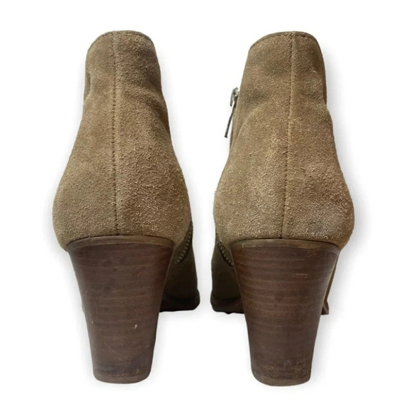 J. Crew Brown Suede Side Zip  Ankle Booties - Picture 3 of 13